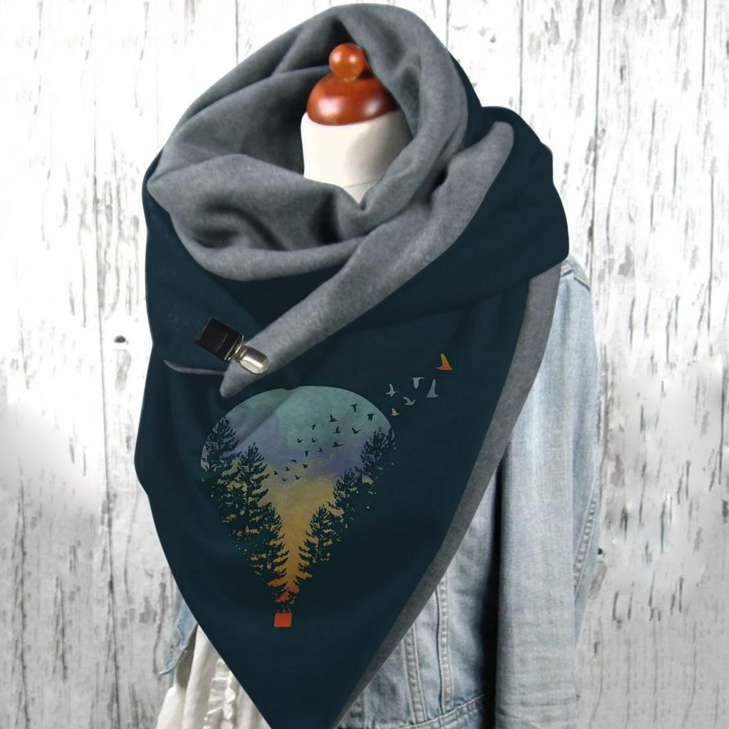 Шарф унисекс Шарфы на пуговицах с принтом Мягкий теплый шарф для лобового стекла