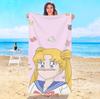 Cute Cartoon S-Sailor M-Moon Beach Towel Hotel Towels Bathroom For Home Travel Swimming Pool Sauna Playa Baby Spa Bath Gym Sea