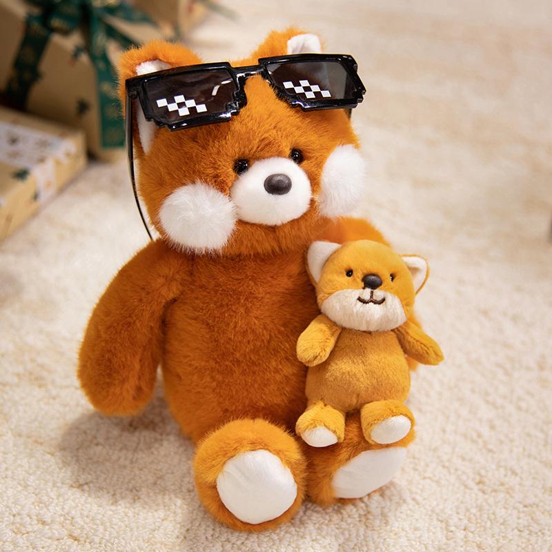 Cartoon Mother And Son Animal Plush Toy Soft Stuffed Duck Fox Rabbit Dog Bunny Puppy Cuddly Pillow Perfect Gift