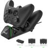 Charging Dock Fit for Xbox One/One S/X/Elite Controllers, Dual Controller Fast Charging Station with 2x1400mAh Rechargeable Battery Pack,Type-C Cable