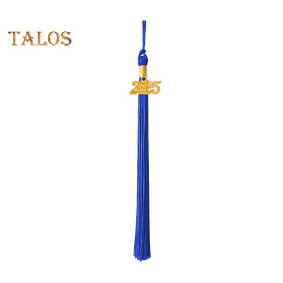 Кисточка для выпускного с подвеской в виде даты 2025 года, однотонная, длина 40 см, кисточка для шляпы для выпускного сезона бакалавриата