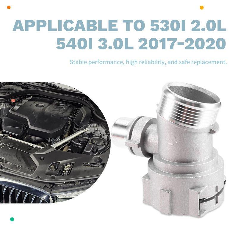 17128602870 Aluminum Car Upper Radiator Coolant Hose Connector For BMW 530I 2.0L 540I 3.0L 2017-