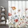 Spring Yumei Flower Floral Shower Curtain, Bathroom Decorative Shower Curtain, Waterproof Shower Curtain with Hooks