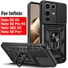 Чехол для Infinix Note 50 Pro 4G Чехол Слайд Защита камеры Кольцо-подставка Противоударная задняя крышка для Infinix Note 50 4G Capa Funda