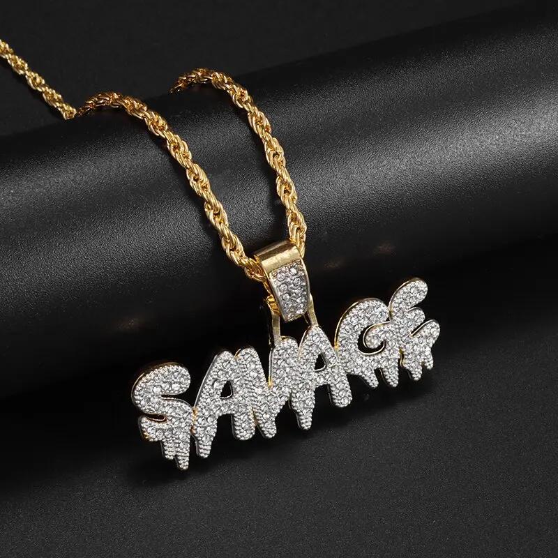 Hip Hop Ice Out Dollar Money Bag Necklace Shiny Cubic Zirconia Wallet Pendant for Men Women Hip Hop Rock Rap Cool Jewelry