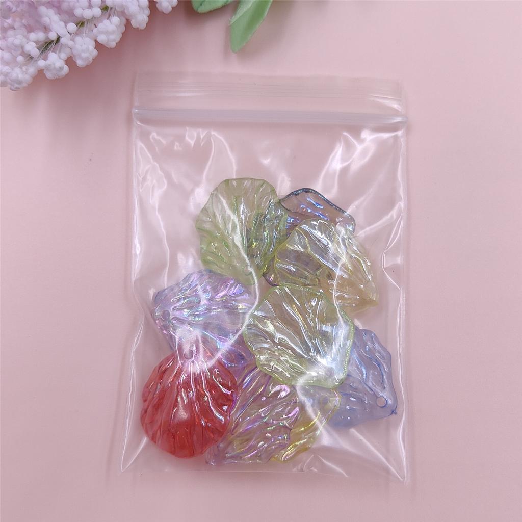 Hanmade Cabbage Leaf Petal Beads Handmade Material Acrylic with Holes for Jewelry Making AB Colorful 10pcs/bag 18*21mm Fashion
