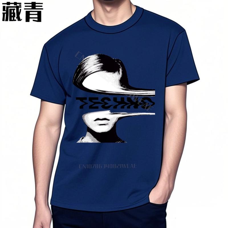 Unisex t shirts Workout Unisex Tshirt Graphic Vintage Tshirt Abstract Face With Techno Text Cool Summer Plus Size Tshirt