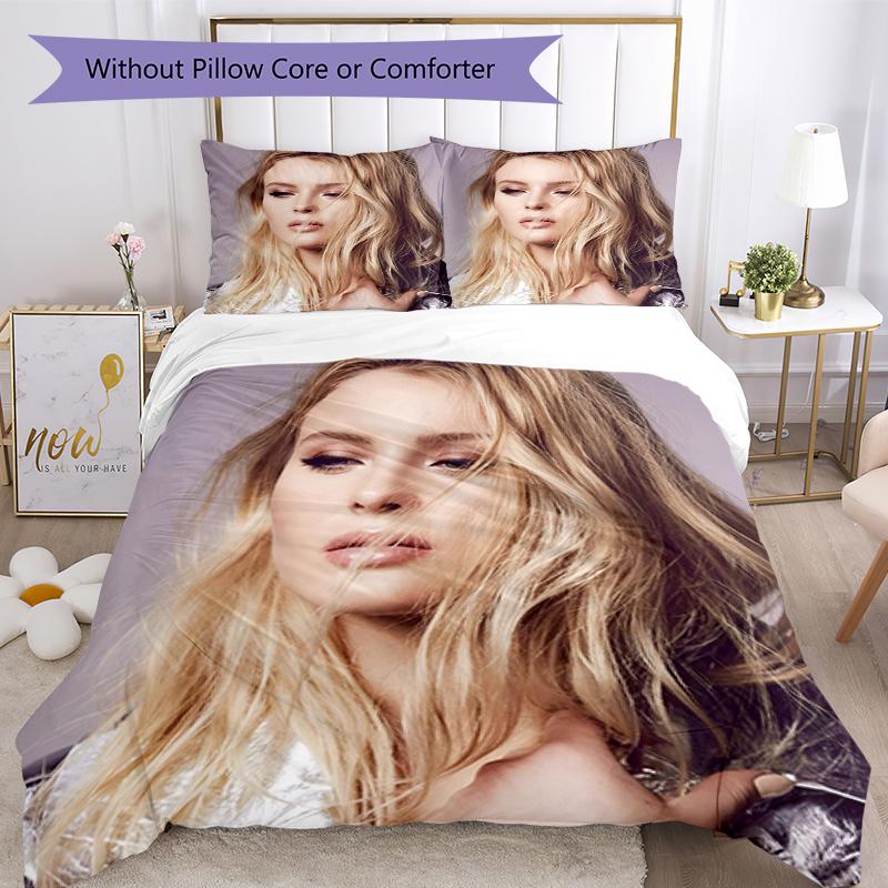 3pcs Zara Larsson Bedding Set Duvet Cover Closure Includes 1 Duvet Cover & 2 Pillowcases, Soft and Comfortable for All Seasons.