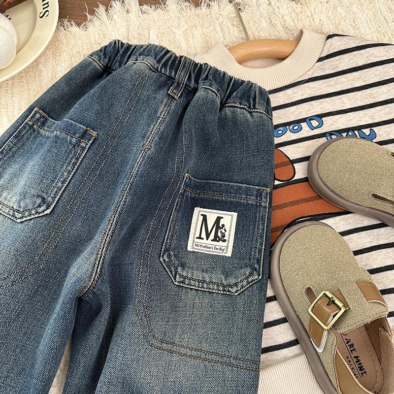 Джинсы для мальчиков на флисовой подкладке - Коллекция зима 2024