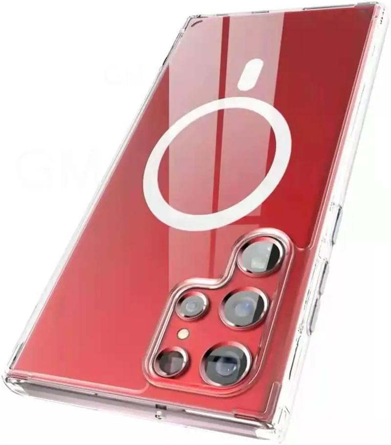 Чехол для телефона Samsang S24 Ultra 5G для Magsafe Магнитный прозрачный чехол для Galaxy S23 Ultra S22 S21 S24 Plus Беспроводное зарядное устройство Magsafe Жесткий чехол