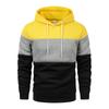 2024 New Men's Color Blocked Sportswear Men's Casual Pullover Fashionable Daily Three Color Kangaroo Pocket Hoodie