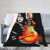 Super Soft BlanketChild Airplane Travel Ace Frehley Lead Guitarist  Throw Blanket  Flannel Bedspread For Couch Bed Sofa Cover