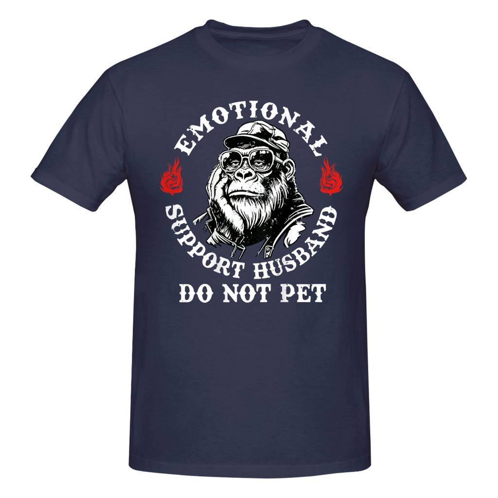 1 Piece Emotional Support Husband Do Not Pet Funny Monkey Funny 100 Cotton Tshirt Emotional Support Husband Tees Tops For Unisex