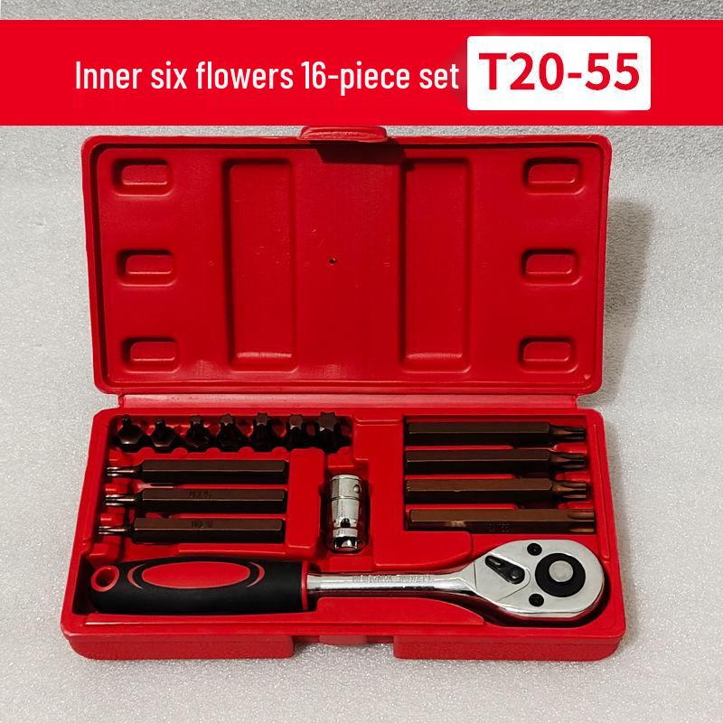 10mm Hex Shank Air Impact Wrench & S2 Star Bit Socket Set for Auto Repair