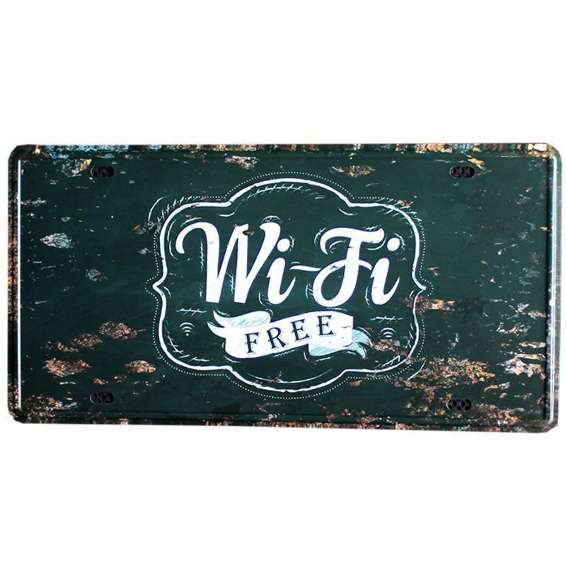 Бесплатный Wi-Fi внутри, винтажные металлические пластины, автомобильный клуб, паб, бар, вечерние инструменты для украшения стен, металлические таблички, наклейки на стену