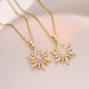 Sun Necklace Woman Jewelry Fashion Wedding Party Accessories Gold Plated Opal Sun Pendant Rapunzel Choker Gift
