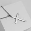 Очаровательная цепочка с подвеской, ожерелье с крестом, простое распятие, мужские и женские серебряные, черные украшения