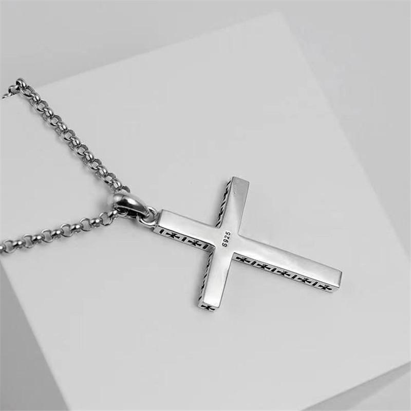 Очаровательная цепочка с подвеской, ожерелье с крестом, простое распятие, мужские и женские серебряные, черные украшения