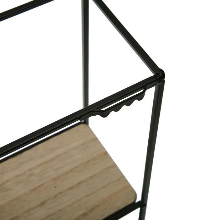 Étagère murale de style industriel Mumbai - 33 x 33 x 9,5 cm - avec 2 étagères en bois et métal - Marron - Versa