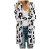 Women's Fashion Casual Printed Pocket Cardigan Medium And Long Coat