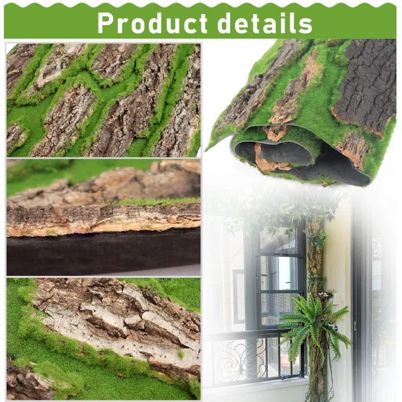 Wall Artificial Tree Bark Simulation Natural Fake Moss Plant Bark Pipe Pillar Cork Cover Balcon Garden Decor Outdoor Decoration