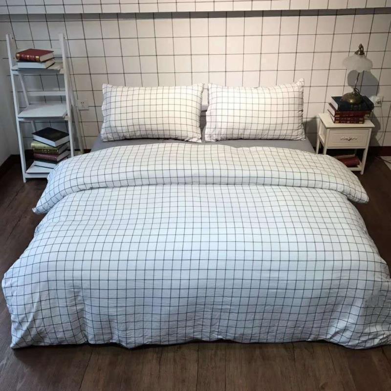 Постельное белье в японском стиле из четырех предметов из мытого хлопка для студенческого общежития