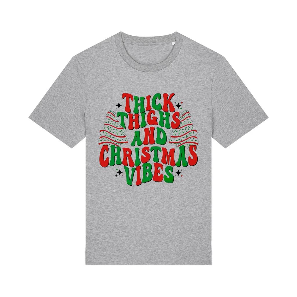 Thick Thighs & Christmas Vibes - Unisex T-Shirt Secret Santa Christmas Present