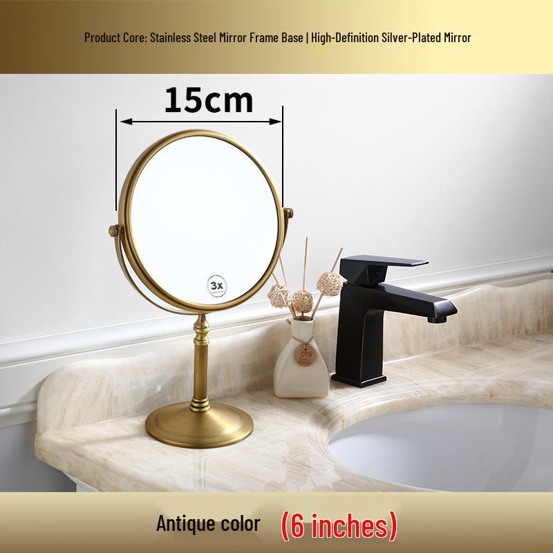 Black Double-Sided Standing Quartz Makeup Mirror for Dressing Table