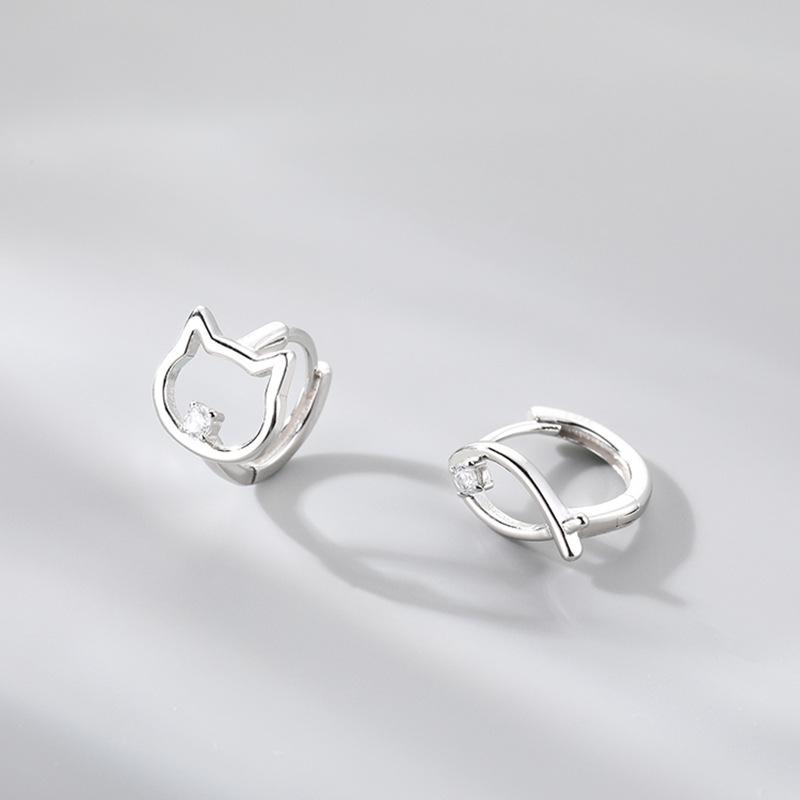 Асимметричные серьги-пряжки в виде кошачьей рыбы, женские модные простые серьги-гвоздики, весенние серьги