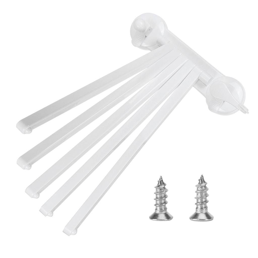 5 Arm Towel Holder Rotating Rack Wall Mounted Towel Hanger for Home Bathroom Kitchen