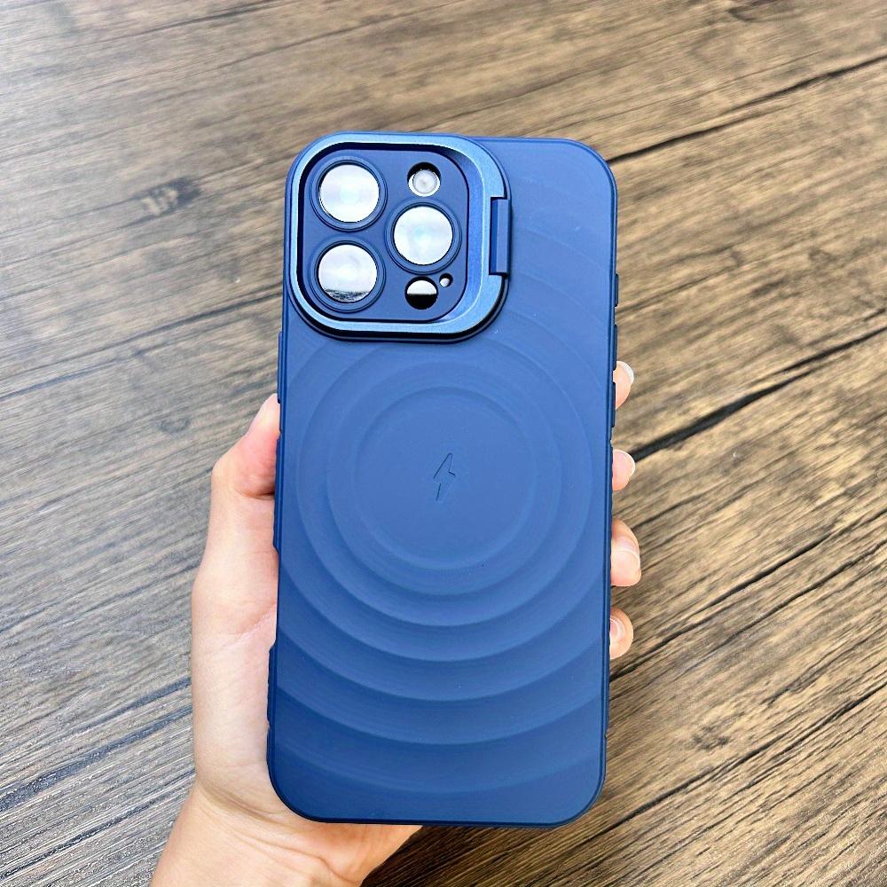 Роскошный магнитный чехол для iPhone 16 15 14 13 Pro Max с камерой, скрытый кронштейн, защитный мягкий чехол