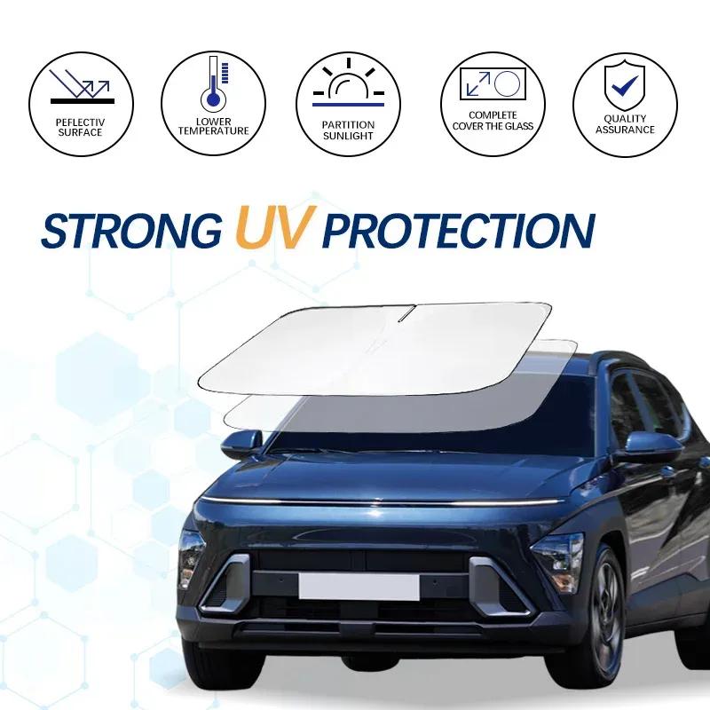 For Hyundai Kona N Line Kona Film Windshield Sun Shade Sunshade Sun Visor Protector Foldable Blocks UV Rays Keep Your Car Cooler