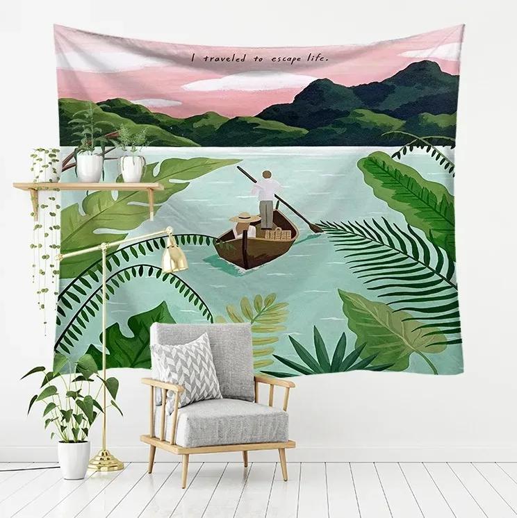 Милый креативный фон с изображением животных, гобелен для спальни, гостиной, украшение стены дома, гобелен