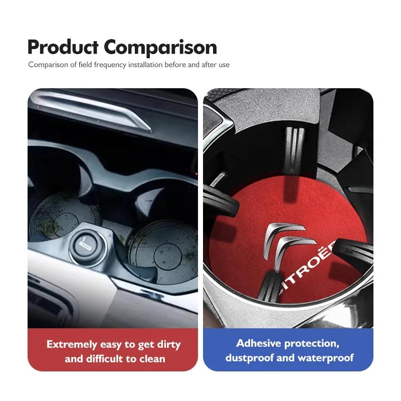 OCDK9 2pcs Car Coaster Anti Slip Mat Water Cup Pad Accessories For Citroen Grand Berlingo Jumper Celysee Xsara Picasso Aircross