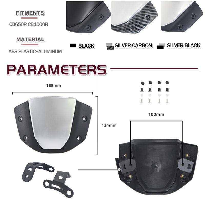 Sport Windshield For Honda CB1000R CB 1000 650 R Motorcycle Front Wind Deflector With Bracket Air Fairing For CB650R 650R 2020