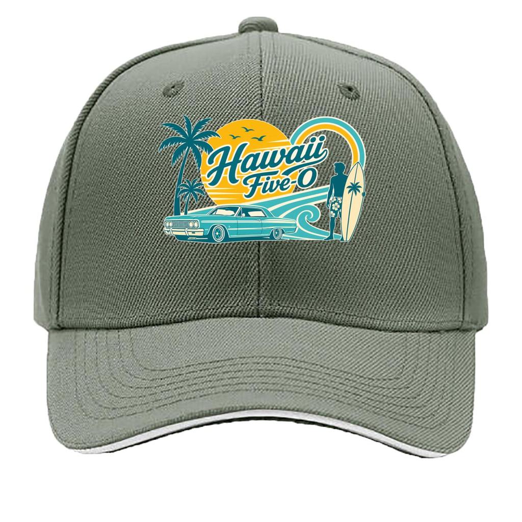 Retro Hawaii Beach Cruiser Sunset Sandwich Baseball Cap Sun Cap Outdoor Workouts Hat