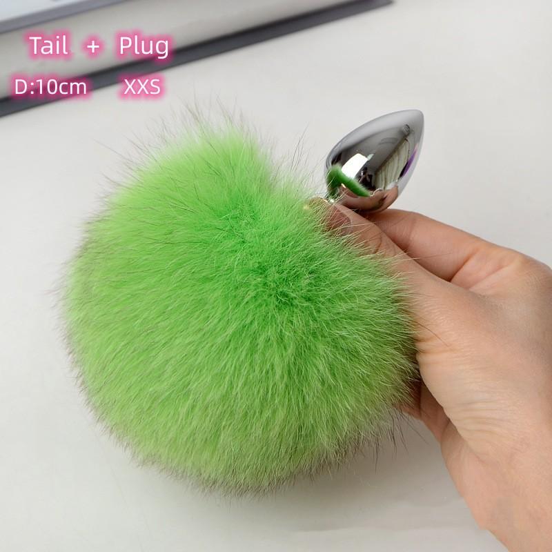 Настоящие волосы, кроличий хвост, анальные секс-игрушки с отделяемой металлической анальной пробкой Anue для пары, флирта, очаровательные косплей-игры, эротические