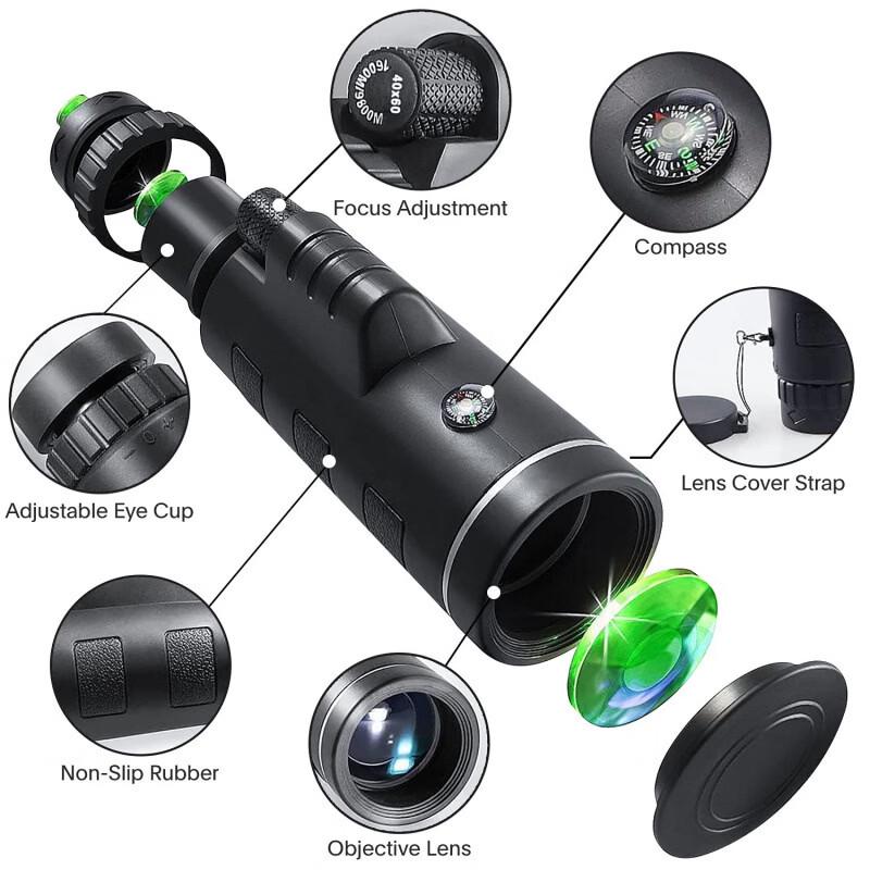 OIMG HD Monocular Telescope with Low Light Night Vision