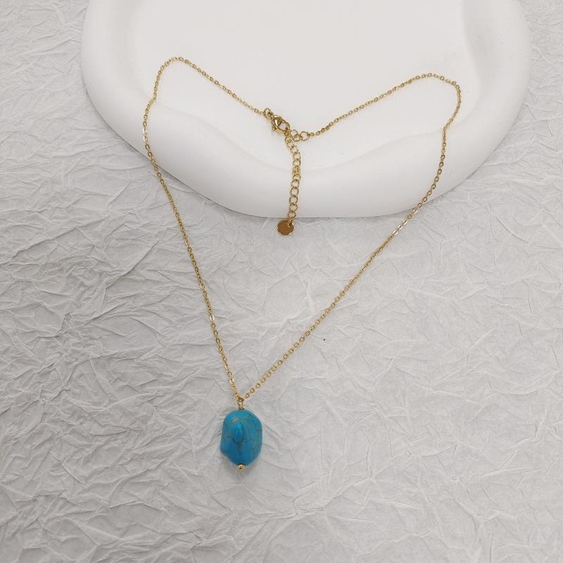 Натуральное бирюзовое ожерелье на ключицу для мужчин и женщин, персонализированное нишевое ожерелье