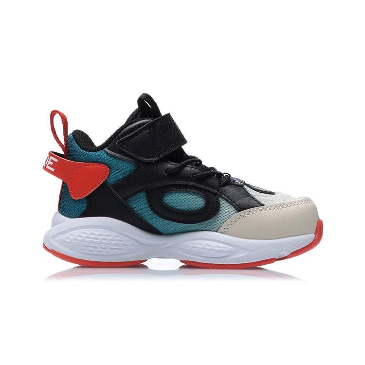 Li Ning Детские Нескользящие Амортизирующие Износостойкие Дышащие Высокие Кроссовки для Бега Детские Кроссовки Черно-Камуфляжные YKNR026-3