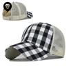 Шляпа с перекрестным конским хвостом для иностранных торговцев в клетку, европейская и американская женская шляпа с конским хвостом, солнцезащитная шляпа, бейсболка с конским хвостом