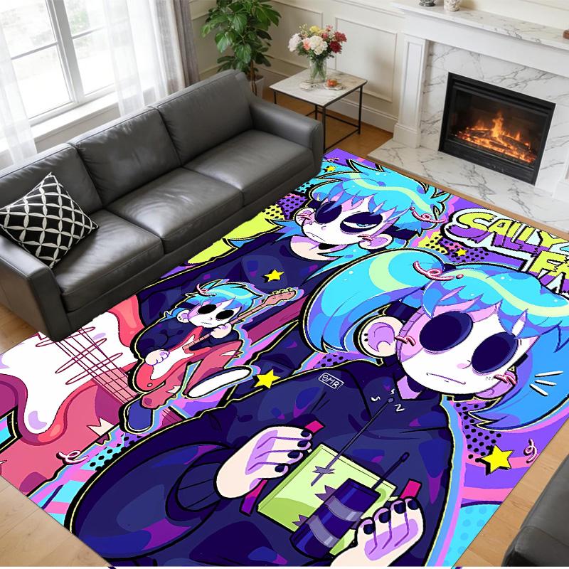 Anti‑Slip Crystal Velvet Floor Rug, Sally Face Design Carpet for Indoor Living Bedroom Home Decoration
