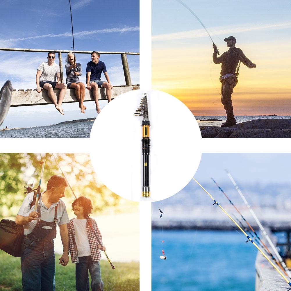 Мини Портативное Морское Удилище из Углеволокна Удилище Телескопическое Керамическое Пропускное Кольцо 3.0м