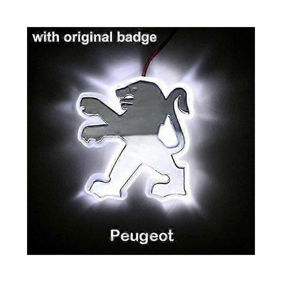 1pc 2d Led Car Tail Logo Light Badge Emblem Backlight For Peugeot 206 207 307 308 406 408 508 G-Good