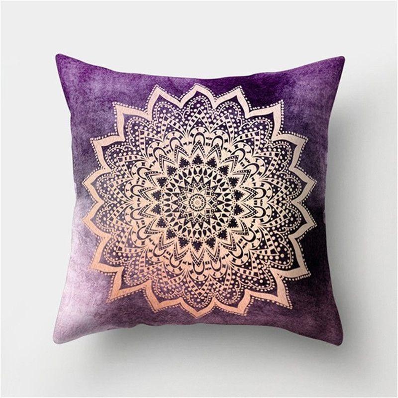 Elegant Boho Mandala Flower Square Cushion Cover For Stylish Home And Car Decoration
