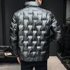 Men's Plus Size Glossy Stand-up Collar Jacket Short Lined Jacket Lined with Cotton Winter Warm Jacket Thickened Warm Tops