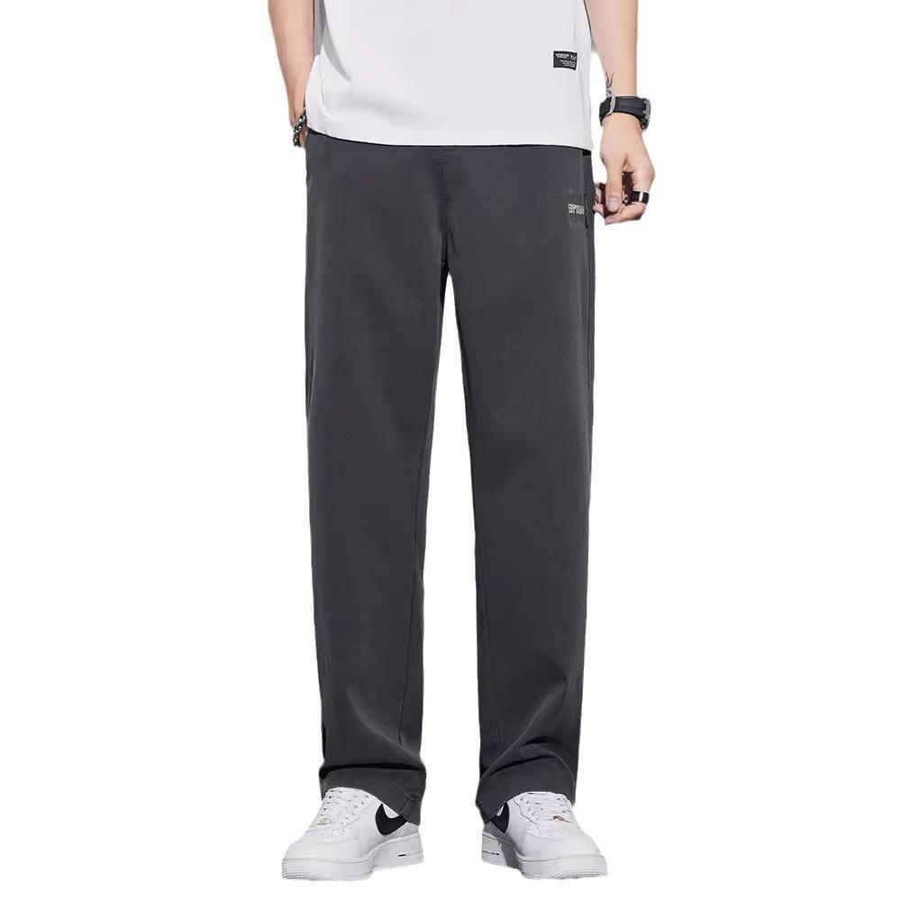 Мужские летние тонкие свободные прямые модные брендовые охлаждающие из ледяного шелка новые повседневные длинные брюки