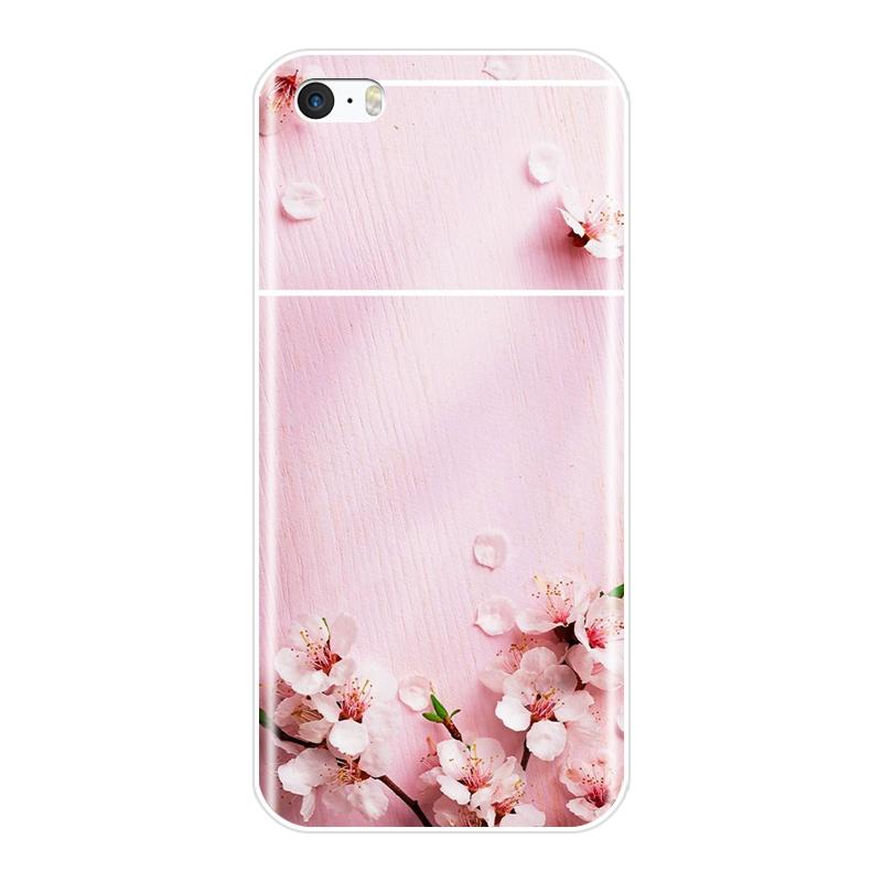 Эстетический чехол для телефона с розовым цветком вишни и сакуры для iPhone 5 S 5C 5S SE, мягкая силиконовая задняя крышка для Apple iPhone 4 S 4S