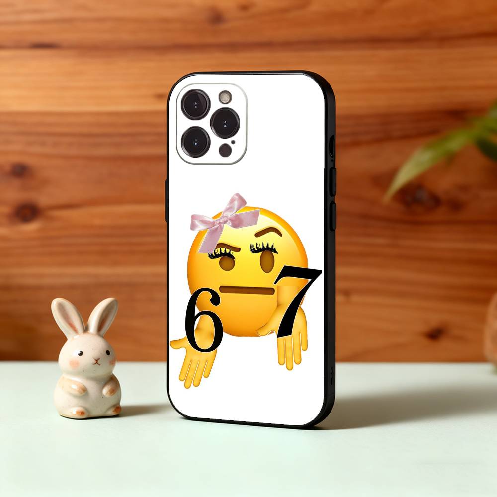 67 Шесть Семь Чехол для Телефона Для iPhone17,16,15,14,13,12Plus,Pro Max,XS,5G Мягкий Силиконовый Черный Чехол