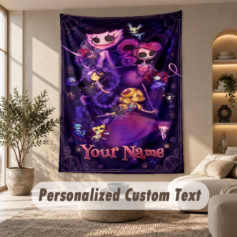 Poppy Playtime Tapestry, Personalized Custom Text, Wall Hanging Tapestry For Living Room Home Wall Decor